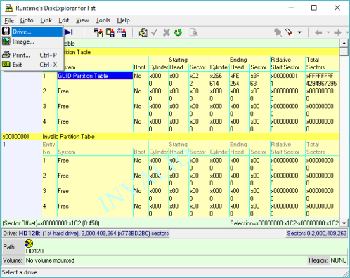 DiskExplorer: Accessing File->Drive